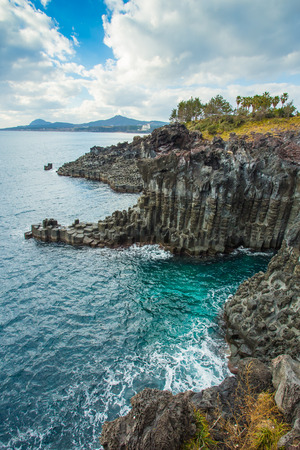 Jeju Island seashore in Jusangjeollidae, South Koreaの写真素材