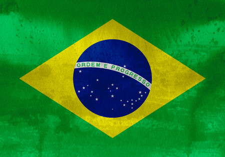 Brazil Flag with Vintage Textureの写真素材