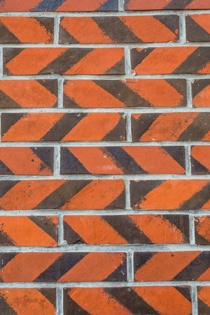 Closeup of a Red Brick Zigzag