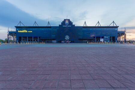 Buriram,Thailand - June 7, 2014: i-mobile Stadium on June 7, 2014.The i-mobile Stadium is the largest football stadium in Thailand.のeditorial素材