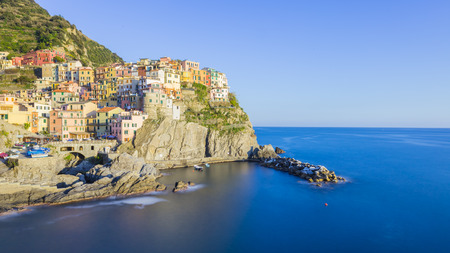 Manarola fisherman village in Cinque Terre, Italy.の写真素材