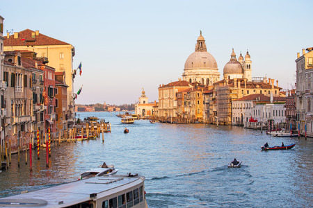 The sunset at grand canal in Venice, Italy.のeditorial素材