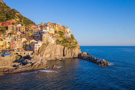 Manarola is a town and comune located in the province of La Spezia, Liguria, northwestern Italy.の写真素材