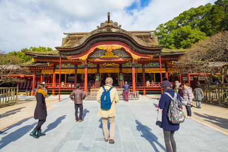 Fukuoka, Japan - December 2, 2014: Dazaifu Tenman-gu is a Shinto shrine in Dazaifu, Fukuoka Prefecture, Japan. It is built over the grave of Sugawara no Michizane and is one of the main shrines dedicated to Tenjin, the deified form of Michizane.のeditorial素材