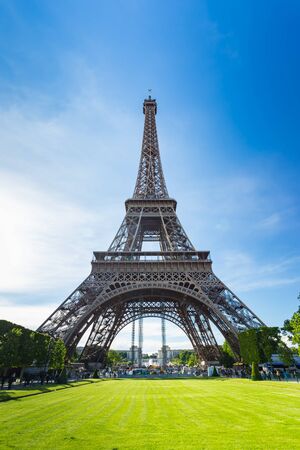 Summer in Paris and the Eiffel tower.の写真素材