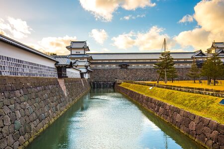 Kanazawa, Japan - 15 February, 2015: Kanazawa Castle is a large, well-restored castle in Kanazawa, Ishikawa Prefecture, Japan. It is located adjacent to the celebrated Kenroku-en Garden.のeditorial素材
