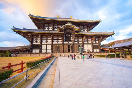 Nara, Japan - December 1, 2012: Todai-ji temple is a Buddhist temple complex, that was once one of the powerful Seven Great Temples, located in the city of Nara, Japan.のeditorial素材