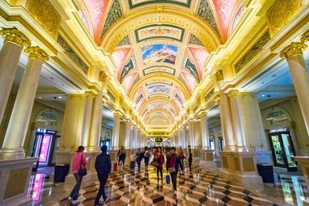 Macau, China - March 11, 2016: The Venetian Macau is a luxury hotel and casino resort in Macau owned by American resort and casino company Las Vegas Sands.のeditorial素材