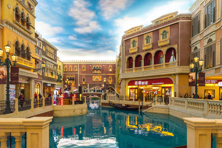 Macau, China - March 12, 2016: : The Venetian Macao Resort Hotel is one of the world's top gambling destinations.のeditorial素材
