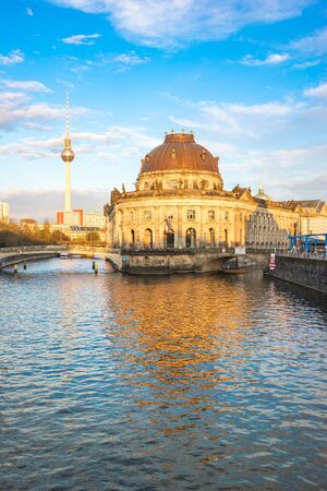 Museum Island at sunset in Berlin city, Germany.のeditorial素材
