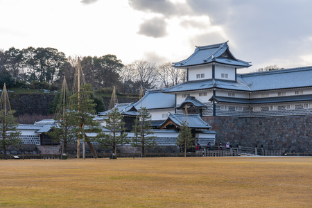 Kanazawa, Japan - February 14, 2019: Kanazawa Castle in Kanazawa, Ishikawa Prefecture, Japan.のeditorial素材