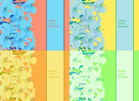 set pattern color for a card with lily vector illustrationのイラスト素材