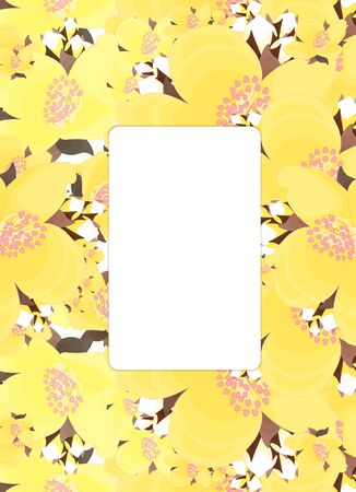 frame pattern for a card with jasmine. vector illustrationのイラスト素材