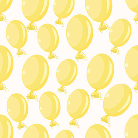 inflatable balloons yellow on a white background seamless pattern vector illustrationのイラスト素材