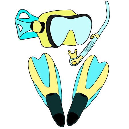 set with snorkeling of goods vector illustrationのイラスト素材