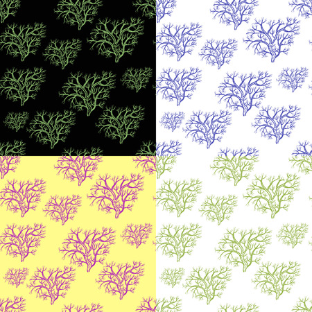 set seamless pattern silhouette of trees in winter vector illustrationのイラスト素材