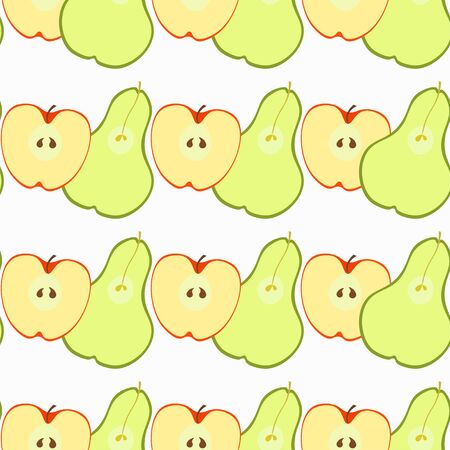 Seamless pattern with apples and pears vector illustrationのイラスト素材
