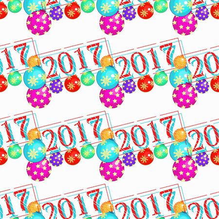 Seamless pattern with Christmas decorations vector illustrationのイラスト素材