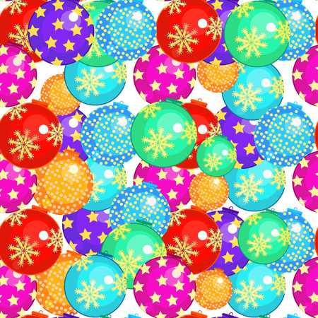 seamless pattern with Christmas balls are closely spaced vector illustrationのイラスト素材