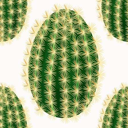 seamless pattern without a cactus flower close up vector illustrationのイラスト素材
