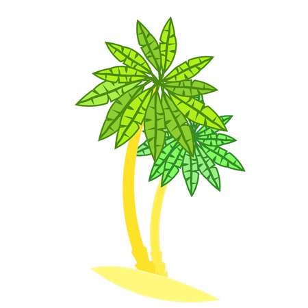 couple of palm trees on the island vector illustrationのイラスト素材