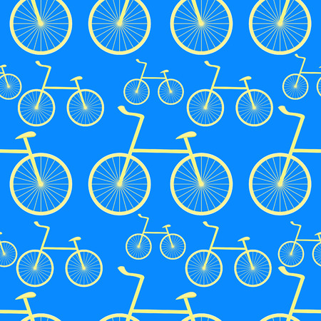 seamless pattern a bicycle a sports on blue  vector illustrationのイラスト素材