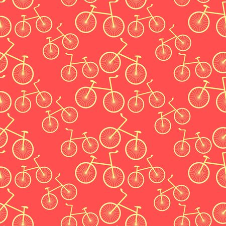 seamless pattern a bicycle a sports on pink vector illustrationのイラスト素材