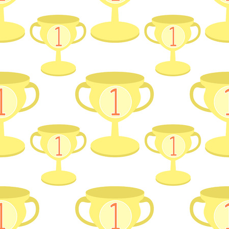 seamless pattern Sports goblet win first place . vector illustrationのイラスト素材