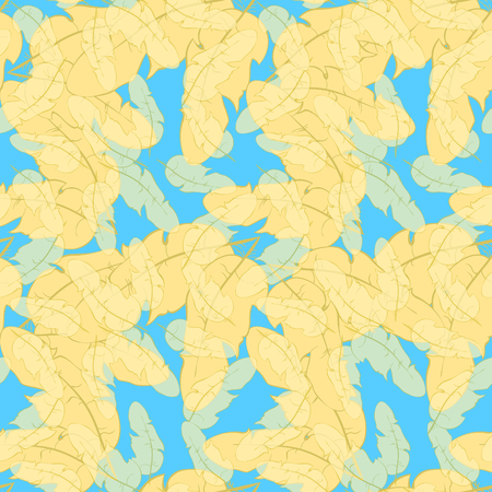 Seamless pattern yellow bird feather vector illustrationのイラスト素材