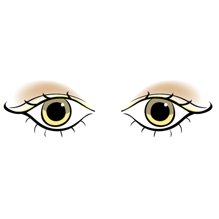 Eyes young women look forward silhouette with brown makeup. vector illustrationのイラスト素材