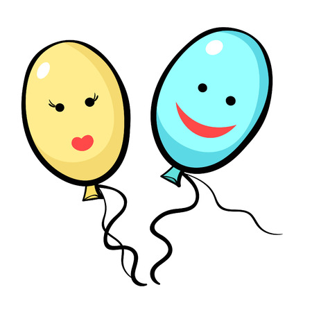 air ball pair girl and boy vector illustrationのイラスト素材