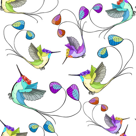 Isolated illustration of pattern Hummingbird rocket  in flight  Vector illustrationのイラスト素材