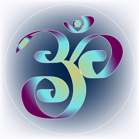 Ohm sign a om sound  meditating vector illustrationのイラスト素材