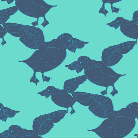 seamless pattern Bird deadlock Australian Atlantic in flight Vector illustrationのイラスト素材