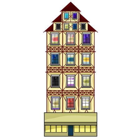 German a houses are multistory brown vector illustrationのイラスト素材