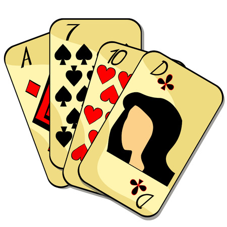 playing cards suit lady ace  vector illustrationのイラスト素材