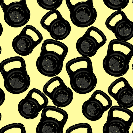 seamless pattern dumbbell tool for pulling muscle vector illustrationのイラスト素材
