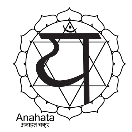 Coloring Indian of anahata chakra vector illustrationのイラスト素材