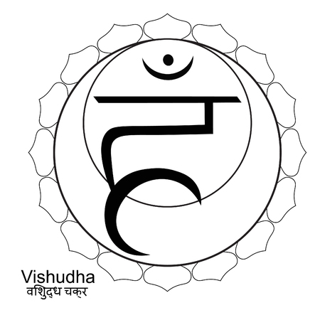 Coloring Indian of vishuddha chakra vector illustrationのイラスト素材