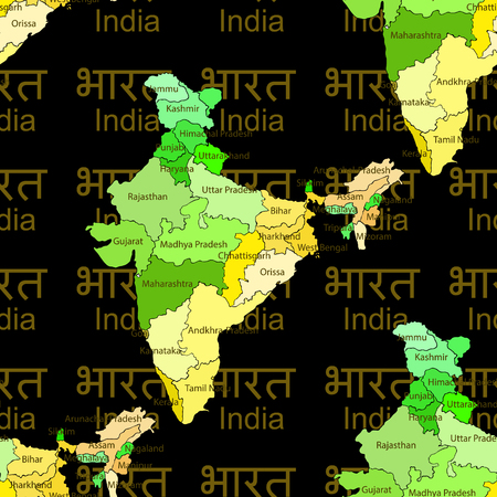 Seamless pattern map of the division of the indium states vector illustrationのイラスト素材