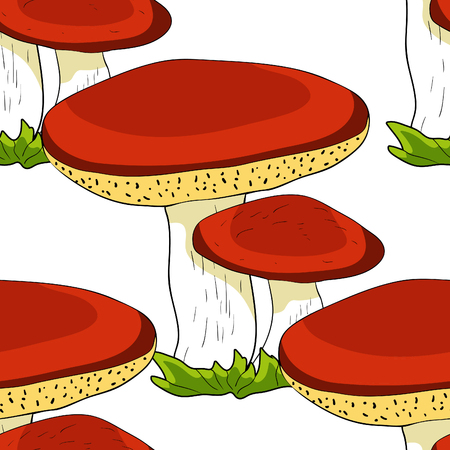seamless pattern  is a mushrooms oiler  vector illustrationのイラスト素材