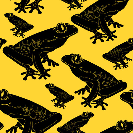 Seamless pattern woody frog with red-eyed vector illustration.のイラスト素材