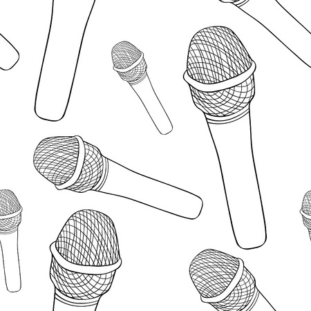Coloring seamless pattern microphone for public speaking vector illustrationのイラスト素材