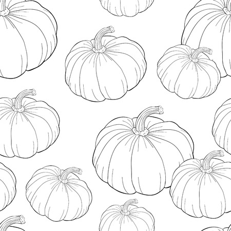 coloring seamless pattern pumpkin is a real vegetable vegetarian  vector illustrationのイラスト素材