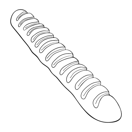 coloring bread baguette bakery product  vector illustrationのイラスト素材