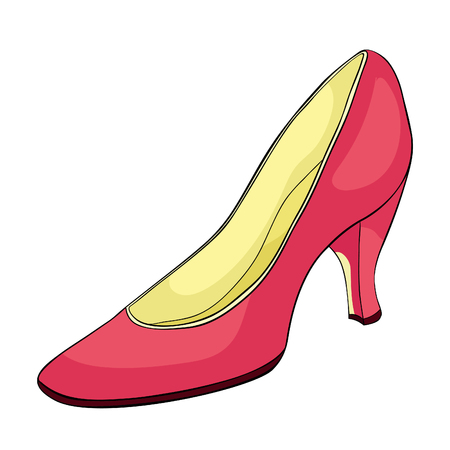 pink shoes for girls, women on heels  vector illustrationのイラスト素材