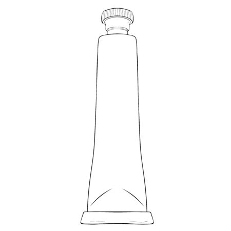 coloring paint in a drawing tube paints vector illustrationのイラスト素材