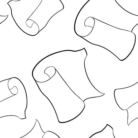 coloring seamless pattern  office supply paper roll vector illustrationのイラスト素材