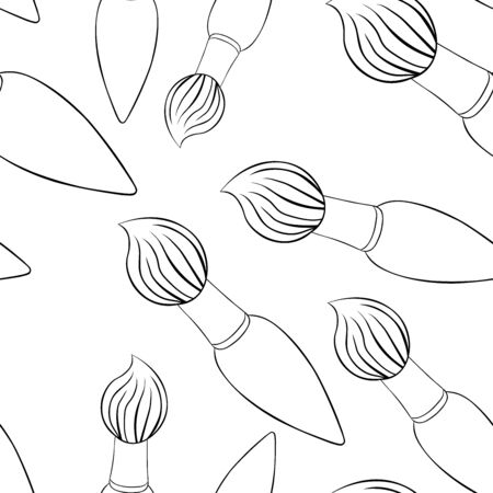 coloring seamless pattern  stationery paint brush vector illustrationのイラスト素材