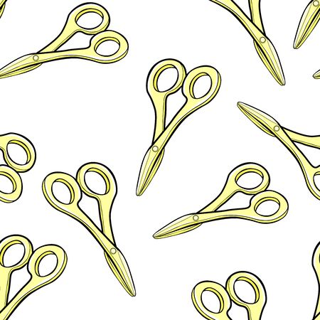 seamless pattern is office supply scissors. vector illustrationのイラスト素材